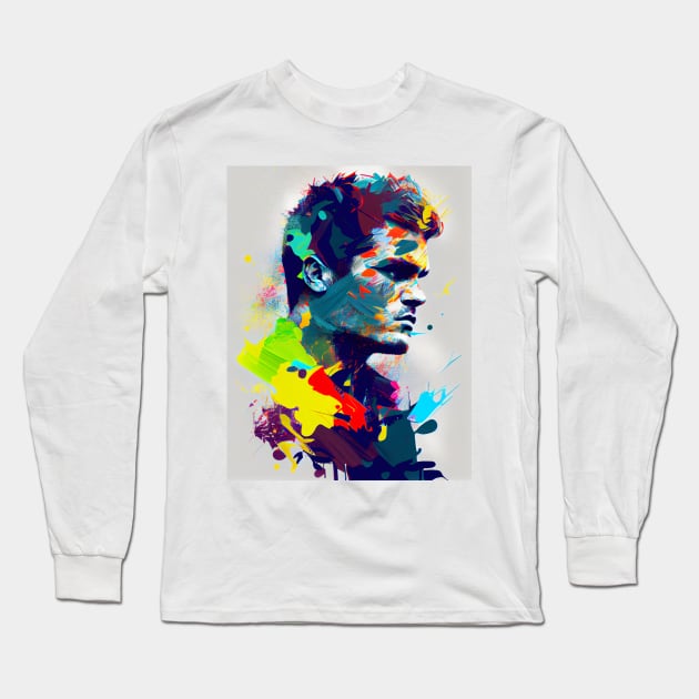 Abstract pop art style portrait of man Long Sleeve T-Shirt by loucaski